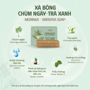 Xà bông trùm ngây - trà xanh An Mộc - 100gr