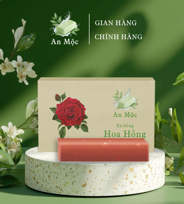 Xà bông thiên nhiên hoa hồng An Mộc - 110g