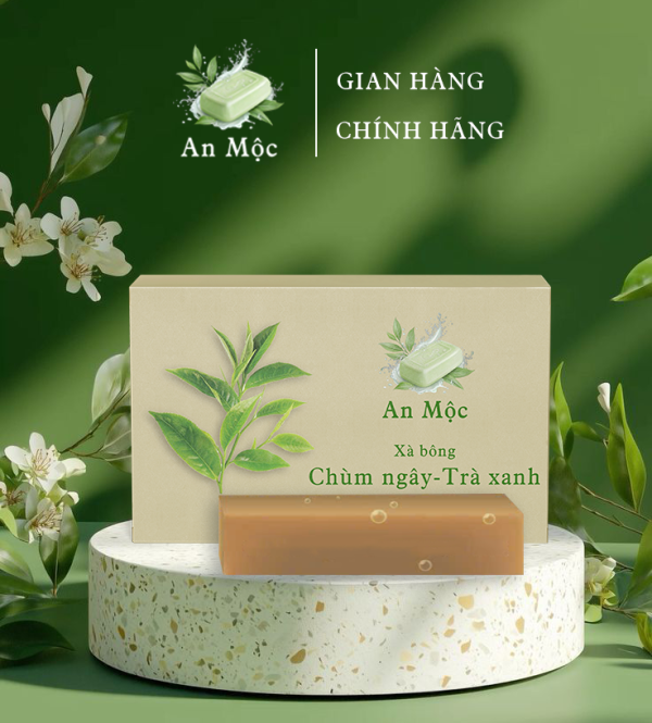Xà bông thiên nhiên Chùm ngây - Trà xanh 110g - An Mộc