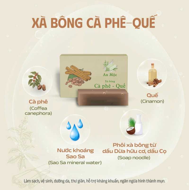 Xà bông tắm cà phê - quế